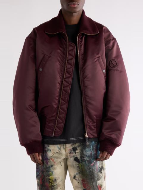 Acne Studios Acne Studios Olievo Technical Bomber Jacket in Burgundy at Nordstrom