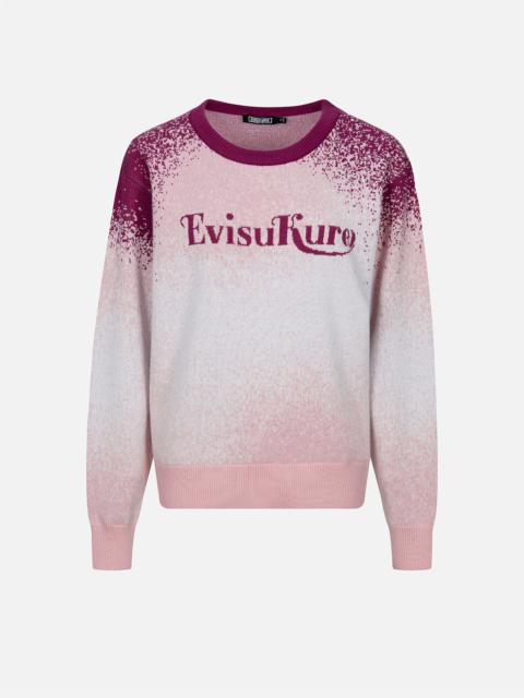 EVISU Logo Intarsia Gradient Relaxed Fit Sweater