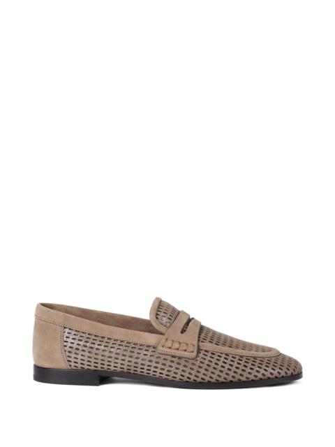 Brunello Cucinelli Brunello Cucinelli Sparkling Net Leather Loafers