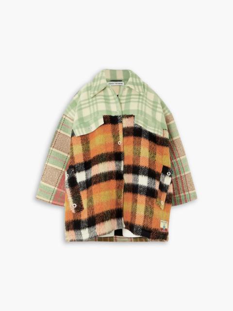 Other Designers Dottie oversized checked brushed-felt jacket
