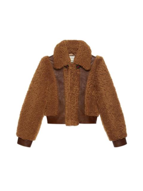 GUCCI Brown Curly Shearling Jacket