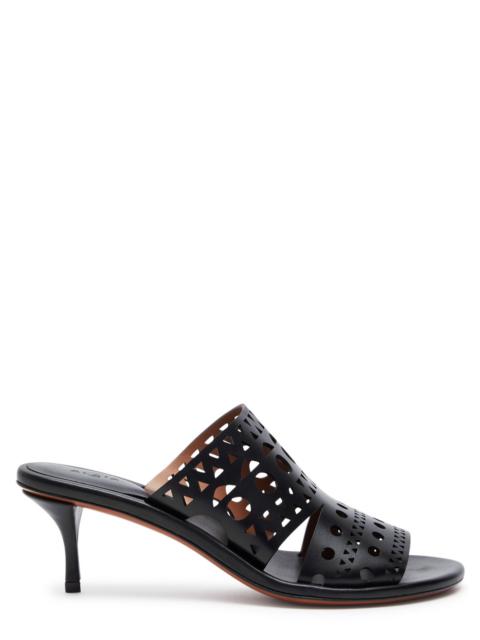 Alaïa Vienne 55 laser-cut suede mules