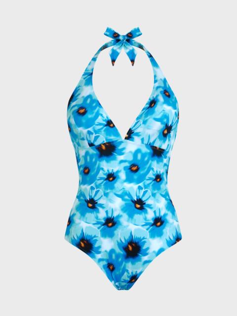 Vilebrequin WOMEN HALTER ONE-PIECE SWIMSUIT POPPIES