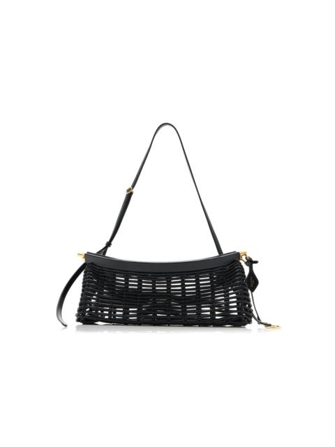 Alaïa Le Click East/West Medium Braided Leather Bag black