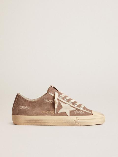 Golden Goose Women's V-Star in dove-gray suede with light gray leather star