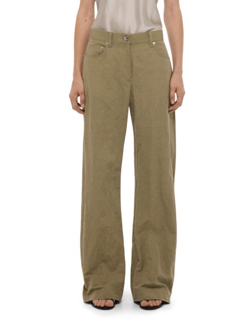 Helmut Lang Helmut Lang Cotton Blend Bootcut Pants in Warm Sage at Nordstrom