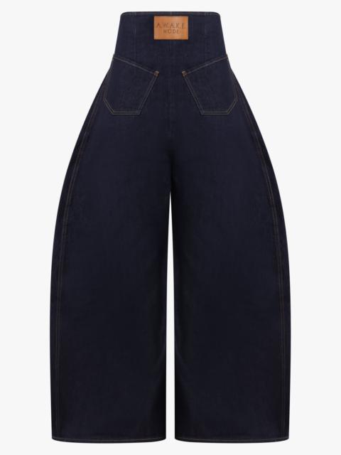 A.W.A.K.E. MODE ROUNDED BACK TO FRONT JEANS | INDIGO WASH