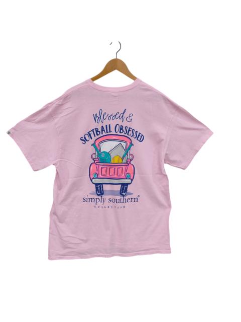 Other Designers Vintage - 90s Simply Southern Collection Obsessed Softball Tee