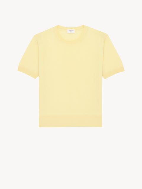 SAINT LAURENT CREWNECK T-SHIRT IN CASHMERE, WOOL, AND SILK