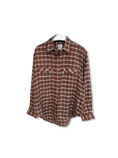 Other Designers Vintage - Vintage Via Cormor Femme Plaid Tartan Button Shirt