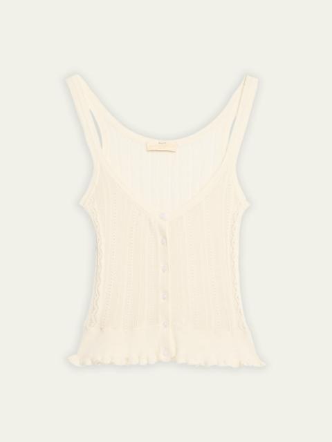 ULLA JOHNSON Callie Pointelle Silk and Cotton Tank Top