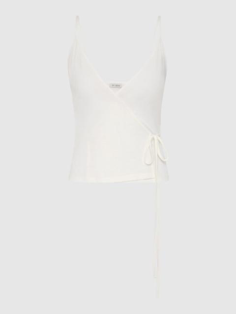 ST. AGNI Ballerina Wrap Knit Top - Off White