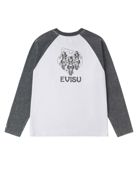 EVISU Retro Motocross Print Relax Fit Long-sleeve T-shirt