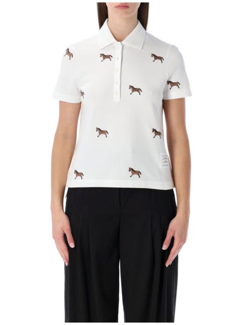 Thom Browne Thom Browne Thom Browne Cotton Polo Shirt With Embroidered Horses