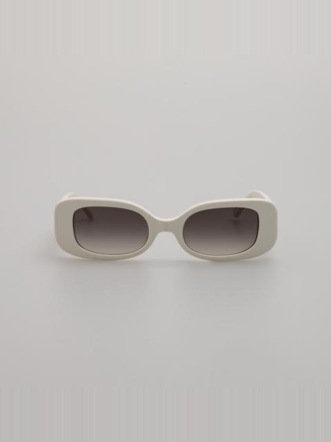 LINDA FARROW LOLA RECTANGULAR SUNGLASSES IN WHITE