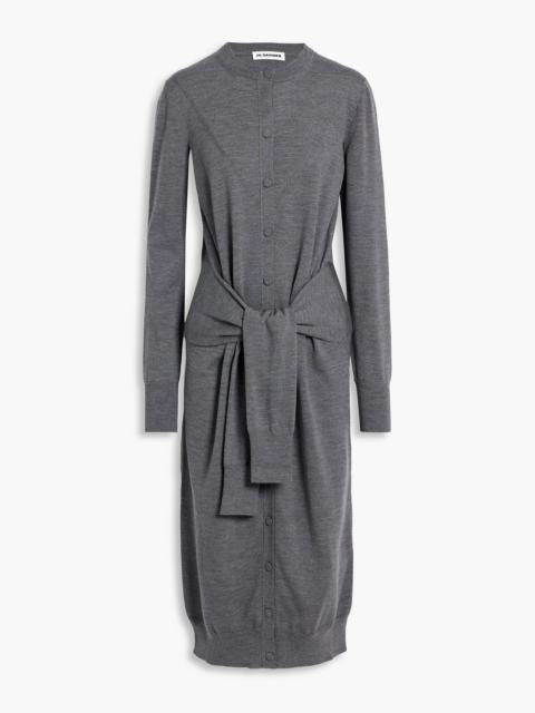 Jil Sander Tie-front wool midi dress