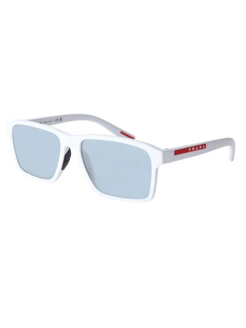 Prada Prada Linea Rossa Light Blue Mirror Silver Rectangular Men's Sunglasses PS 05YS TWK40A 58