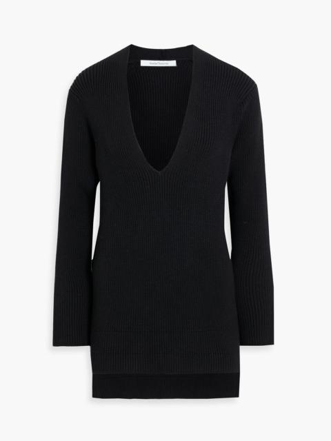 Another Tomorrow Ribbed merino wool-blend sweater