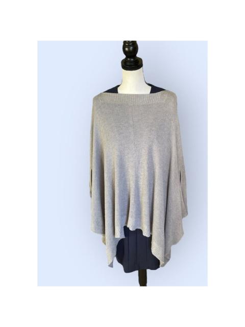 Other Designers Soft Surroundings Gray Poncho Womens Waffle Knit Viscose Cashmere Long Cape OS