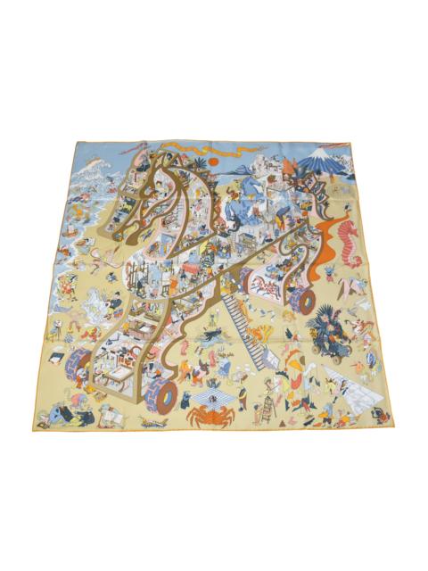 Hermès Hermes Academia Hippica 90 Silk Square Scarf Multicolor