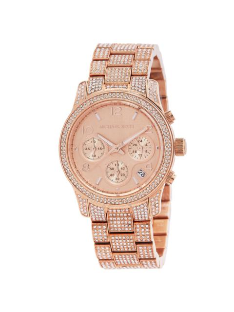 MICHAEL KORS Michael Kors Runway Chronograph Quartz Crystal Rose Gold Dial Ladies Watch MK7481