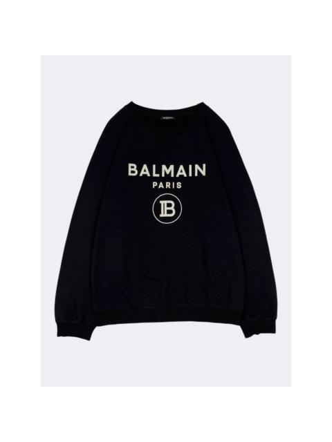 Balmain Flocked Print Logo Sweatshirt
