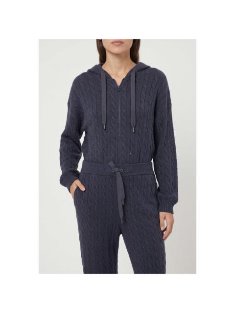 Brunello Cucinelli Brunello Cucinelli Wodark Blue Cable Knit Trousers
