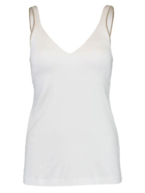 Brunello Cucinelli Molded Cup Monili Strap Tank Top