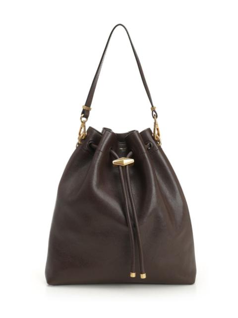 JIMMY CHOO Jimmy Choo Women Brown Leather “Cinch” Bucket Bag