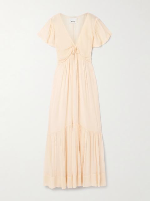 Isabel Marant Agathe Tiered Gathered Silk-crepon Maxi Dress