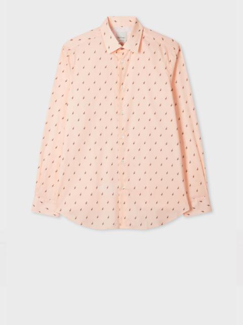 Paul Smith Tailored-Fit Pink 'Butterfly' Print Shirt