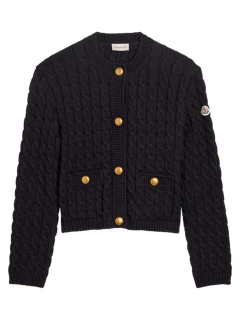 Moncler Moncler Cable-knit Cotton-blend Cardigan