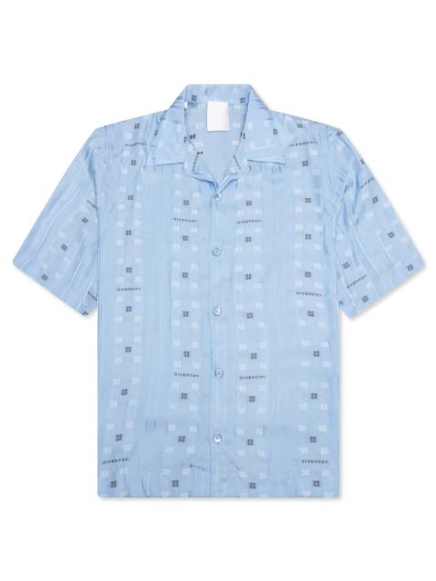 Givenchy GIVENCHY BOXY FIT SHIRT W/ HAWAIIAN COLLAR - NAVY/LIGHT BLUE