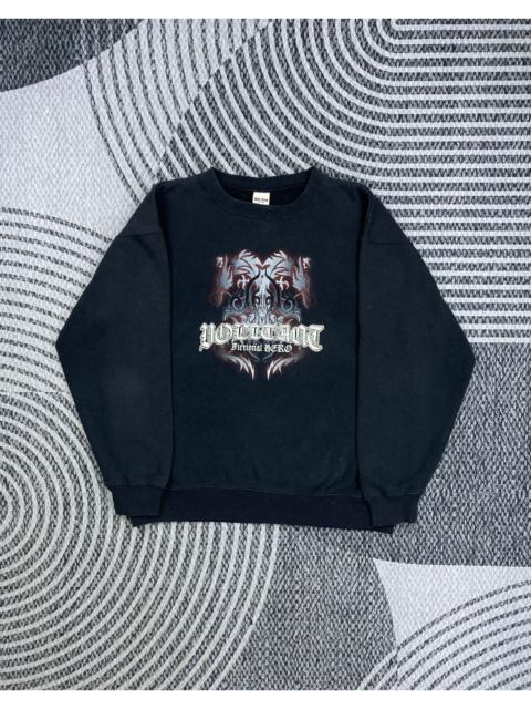 Other Designers Hill Crop Affliction Style Printed Logo Crew Neck Sweatshirt