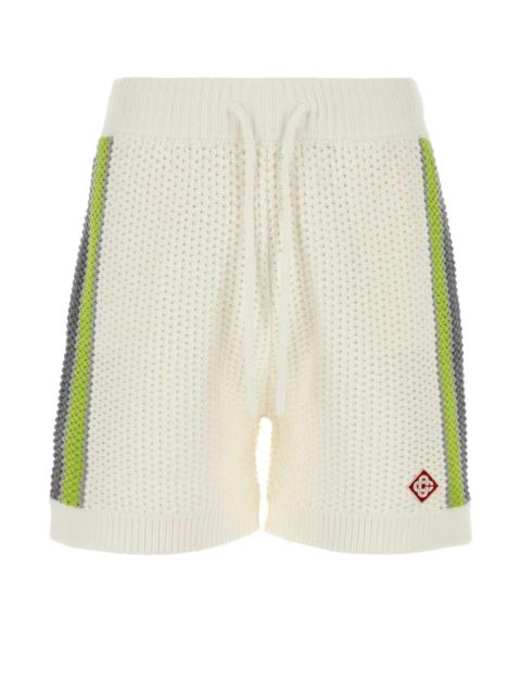 CASABLANCA Casablanca Men White Crochet Bermuda Shorts