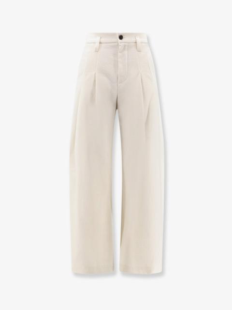 Brunello Cucinelli Brunello Cucinelli Women Baggy Wrinkled Wool And Cotton Trousers