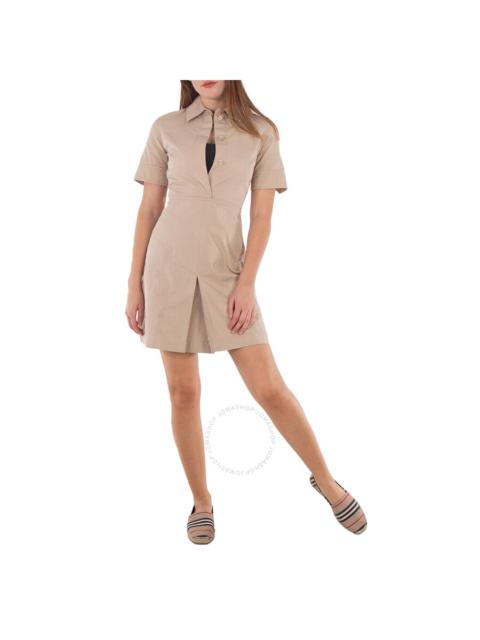 Open Box - Burberry Gigi Monogram Motif Belt Cotton Dress, Brand Size 4 (US Size 2)