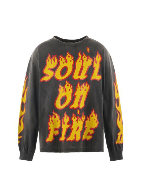 SAINT M×××××× LS TEE/SOUL ON FIRE / BLK