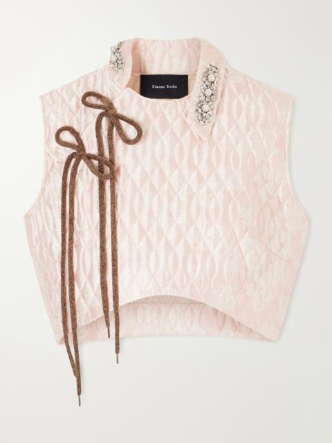 Simone Rocha Quilted Offset Fragment Collar Top