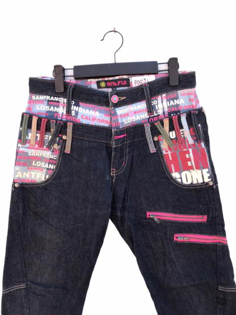 Other Designers Designer - Antfui Punk Design Double Waist Jeans