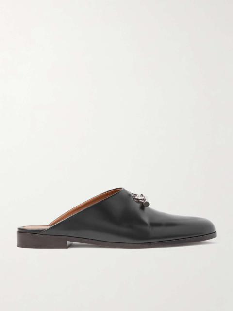 T-Bar leather mules Black