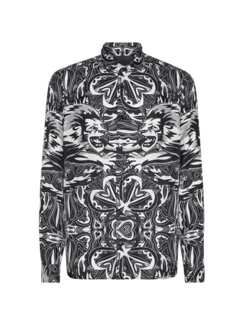 PHILIPP PLEIN Dandy Lion Circus silk shirt