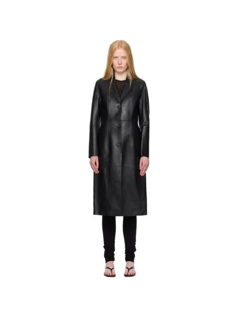 TOTEME Black Slim Leather Coat