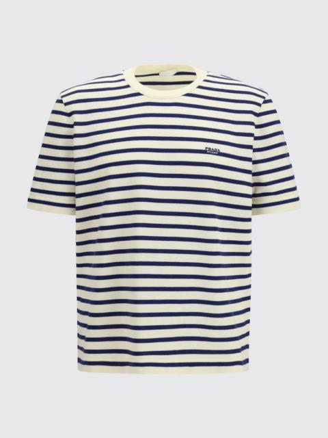 Prada Prada Men Prada Striped Cotton T-Shirt