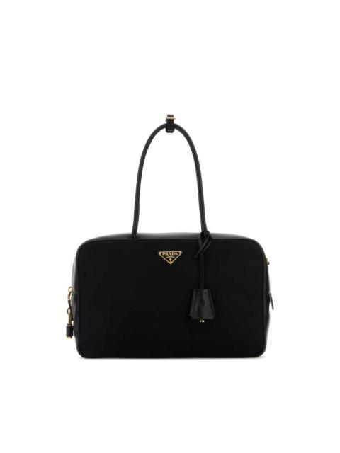 Prada Prada Black Leather And Re-nylon Handbag
