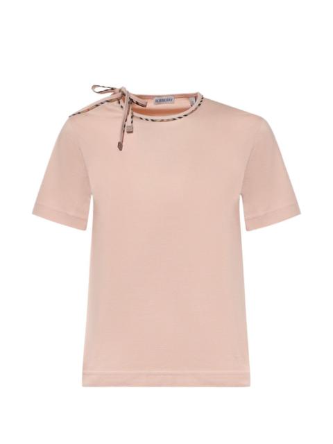 Burberry Burberry Women Check Bow Cotton T-Shirt
