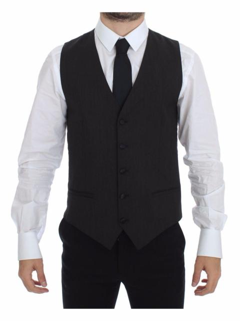 Dolce & Gabbana Gray Wool Stretch Vest Blazer