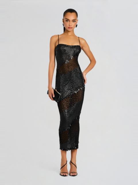 RETROFÊTE CARMINE EMBELLISHED DRESS