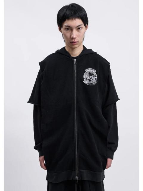 Other Designers Komakino Black Grass Layered Fleece Hoodie AW19