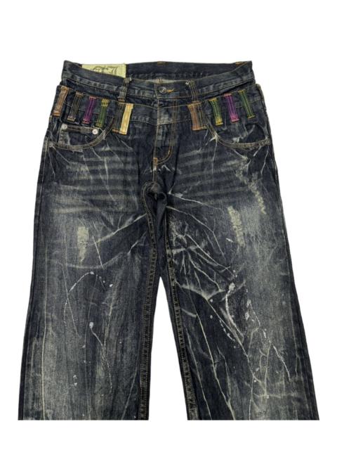 Other Designers If Six Was Nine - 🔥DOMINATE DOUBLE WAIST PUNK DENIM DISTRESS DENIM BAGGY JEANS